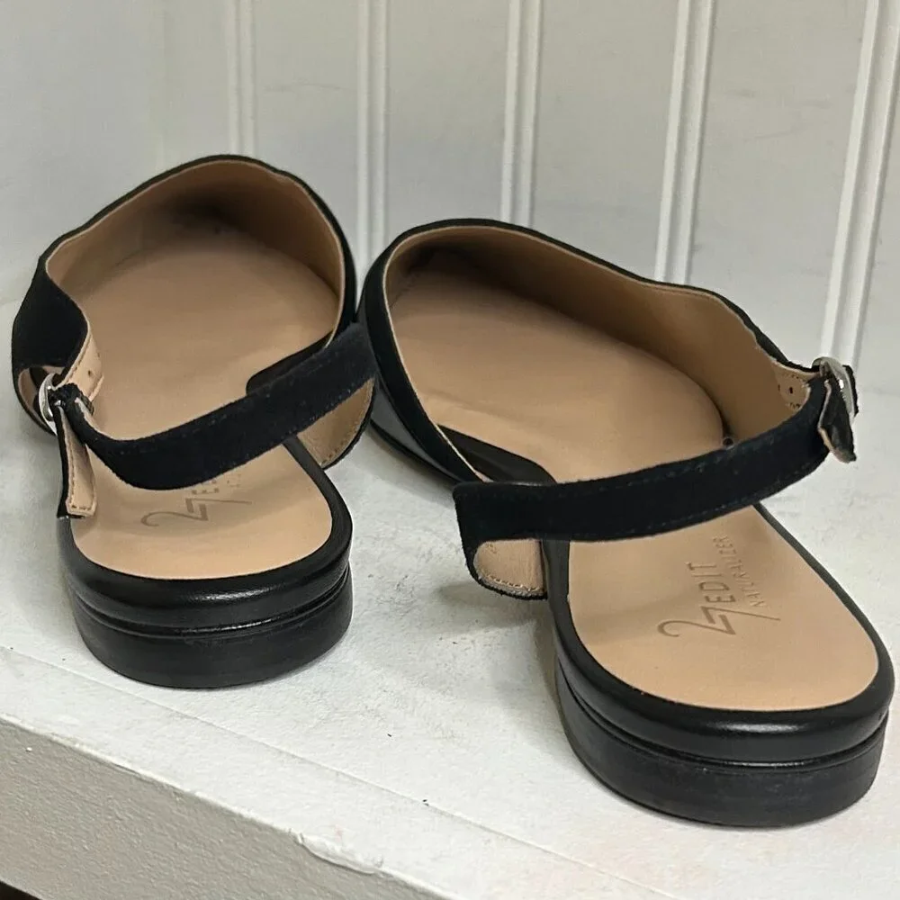 Naturalizer makenna womens comfort insole pointed toe slingbacks in Black Size 9 - Picture 6 of 8